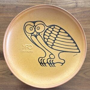 Vintage Blue Mountain Pottery Apakark Inuit Owl Plate Canada Native Series